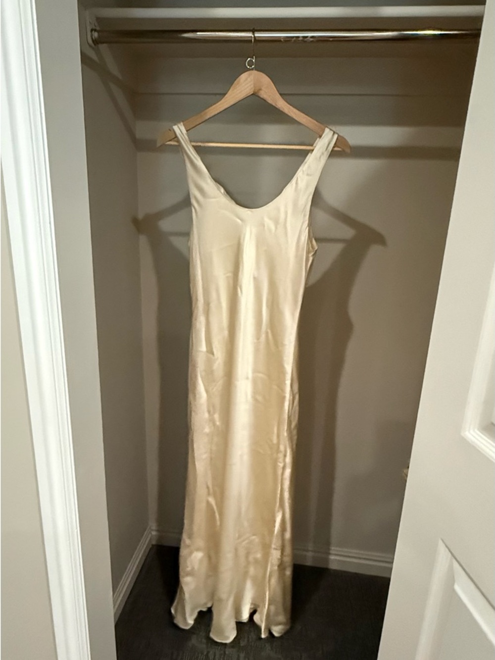 Reformation Satin Cowl-Neck Slip Gown in Ivory - Picture 4 of 6